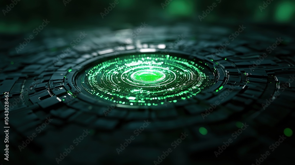 Poster high-tech cybernetic interface with hud design