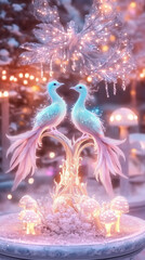 two birds on a branch