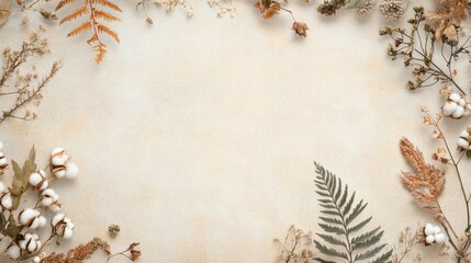 Vintage Herbarium with Cotton Accents