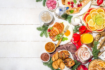 Festive Christmas morning breakfast