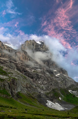 Wellhorn im Abendlicht, Rosenlaui, Berner Oberland, Schweiz