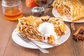 Sweet homemade pumpkin strudel