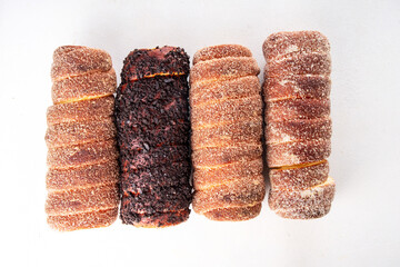 Traditional Christmas glazed dessert chimney cake
