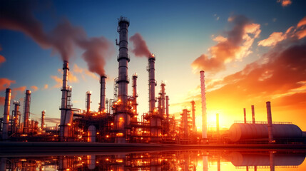 Fototapeta premium oil and gas factory on background