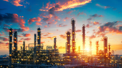 Fototapeta premium oil and gas factory on background