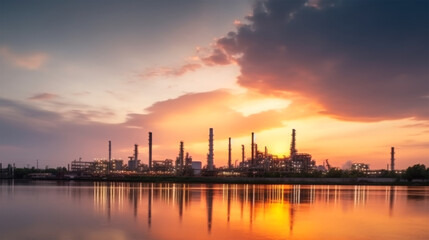 Obraz premium oil and gas factory on background