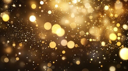 Blurry image of gold and black with many small circles. The image is of a party or celebration with a lot of sparkle and shine