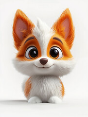 Fototapeta premium Fluffy cute puppy, small size, cute smiling expression,
