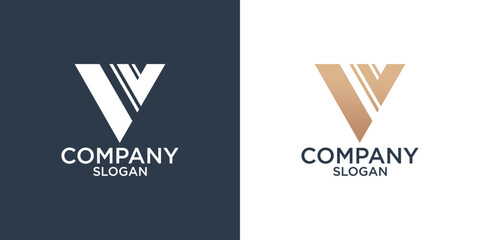 Obraz premium letter v abstract monogram logo design vector