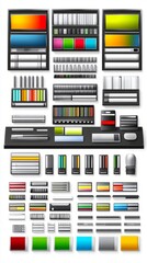 A collection of colorful, modern, and sleek UI elements for web design and mobile apps.