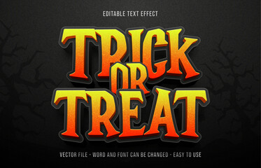 Halloween editable text effect, trick or treat text style effect