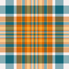 Turkish plaid seamless tartan, self textile background texture. Sale pattern vector fabric check in orange and amber colors.