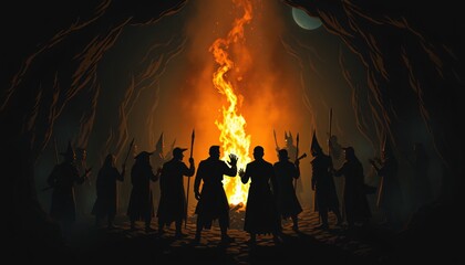 secret dark sect doing ritual