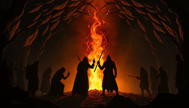 secret dark sect doing ritual