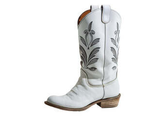 Leather Cowboy Boots isolated on transparent or white background