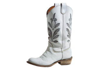 Leather Cowboy Boots isolated on transparent or white background