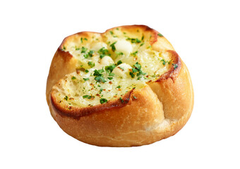 Delicious and sweet garlic bread isolated on transparent or white background