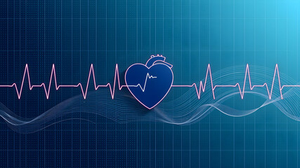 Medical technology and Health care concept background. Heart rate graph. AI generated image, ai.