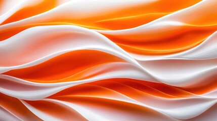 Obraz premium Wavy Orange and White Fluid Texture Pattern