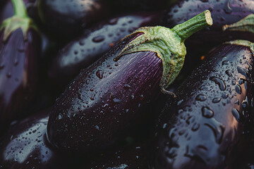 close up of eggplants , full Frame, Food advertising