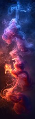 Fototapeta premium Abstract of a colorful stream of smoke in the water