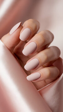 Manicured squoval nail close-up