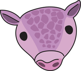 Vector illustration of a cartoon giraffe face.