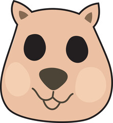 Vector illustration of a cartoon prairie dog face.