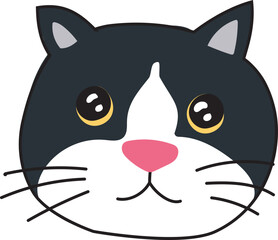 Vector illustration of a cartoon cat face.