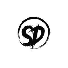 Initial Letter S SD Brush Effect Logo Design