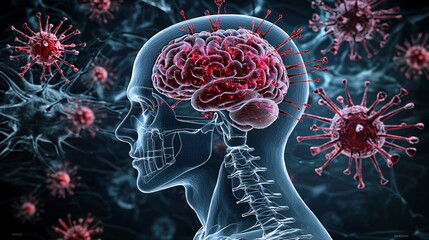 Brain Inflammation from Viral Attack