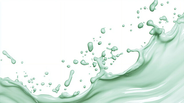 Green Giwi Avocado Smoothie Splashing Yogurt Drink Smoothie.