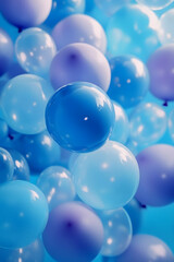 Light pastel balloons colored and soft focus background