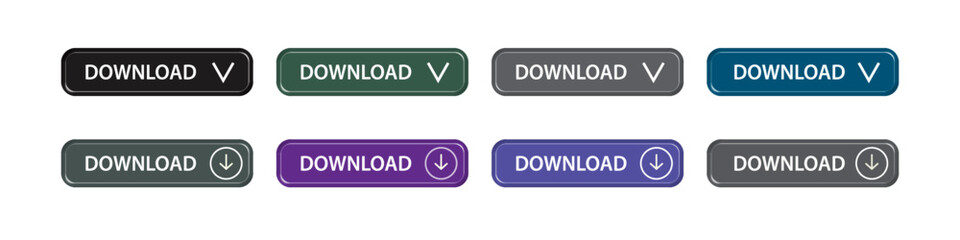 Fototapeta premium download button as vector element graphic of website or application illustration isolated on white background. set of downloads buttons for app and web graphics design.