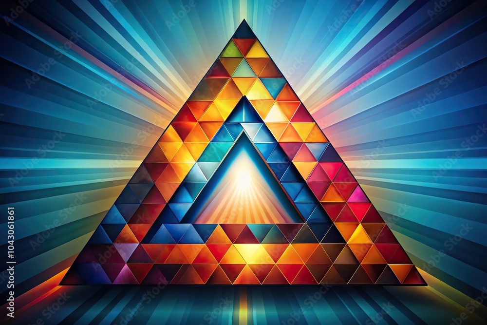 Poster geometric triangle abstract background with forced perspective