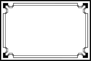 Art Deco frame on white background	