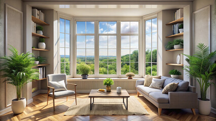 Fototapeta premium modern living room with furniture