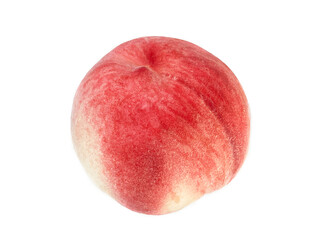 採れたてのフレッシュ果物　桃　白背景素材