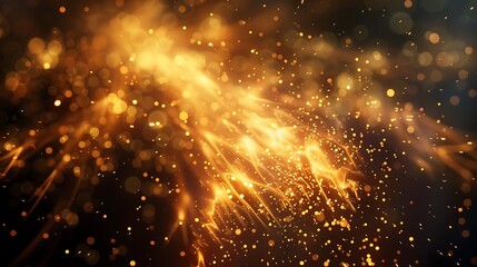 Abstract background with golden explosion of sparks