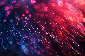 Abstract fiber optics background with light bokeh