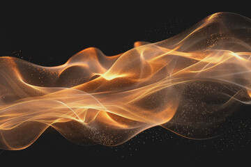 Fototapeta premium Abstract glowing wave lines isolated on a black background.