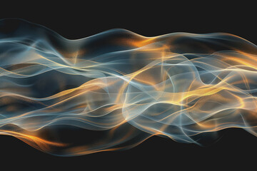 Obraz premium Abstract glowing wave lines isolated on a black background.