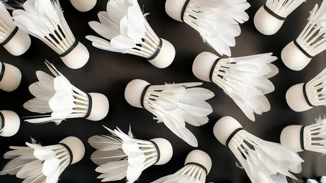 A lots of goose feather badminton shuttlecocks, Pattern of for background