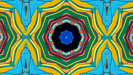 Colorful symmetrical abstract kaleidoscope background pattern for summer 