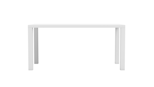 White table. Isolated. 3d illustration. 
