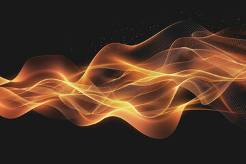 Obraz premium Abstract glowing wave lines isolated on a black background.