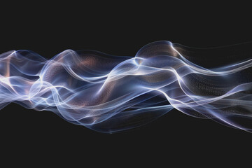 Obraz premium Abstract glowing wave lines isolated on a black background.