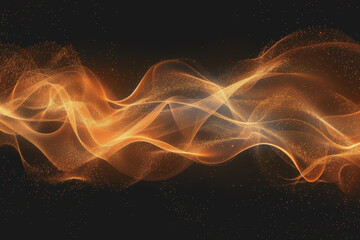 Obraz premium Abstract glowing wave lines isolated on a black background.