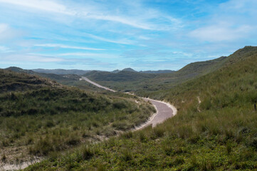 Cycling and hiking trails in a dune landscape