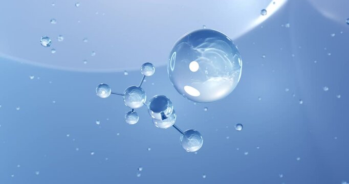 Potassium acetate rotating molecular structure, 3d model of molecule, e261, looped video